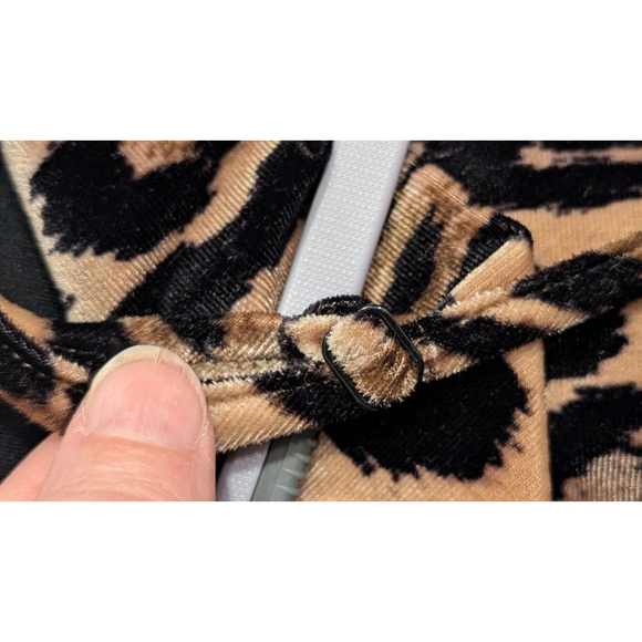 Women's Taylor Brown & Black Leopard Print Velvet Midi Dress Size 4 - Picture 11 of 13